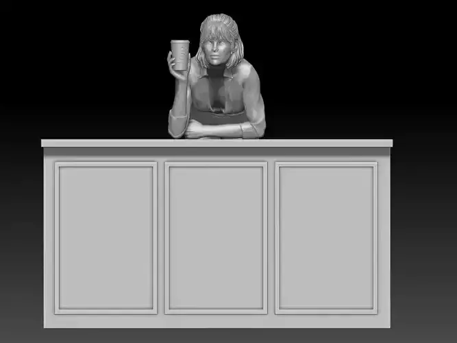 coffee shop girl 3 3D print model
