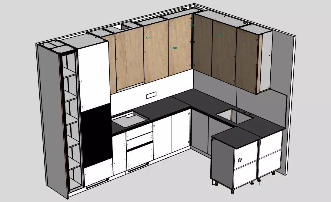 kitchen set 3D model_0