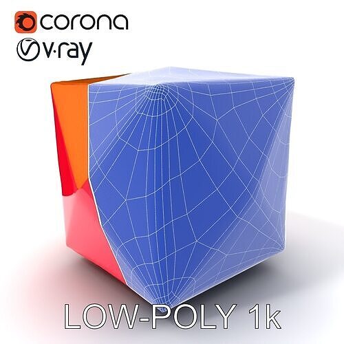 Geometric Origami Cube Model Pack Low-poly 3D model