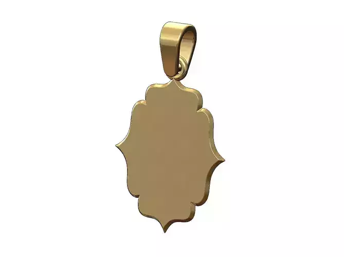 Engravable ornamental rectangular vintage pendant with bail