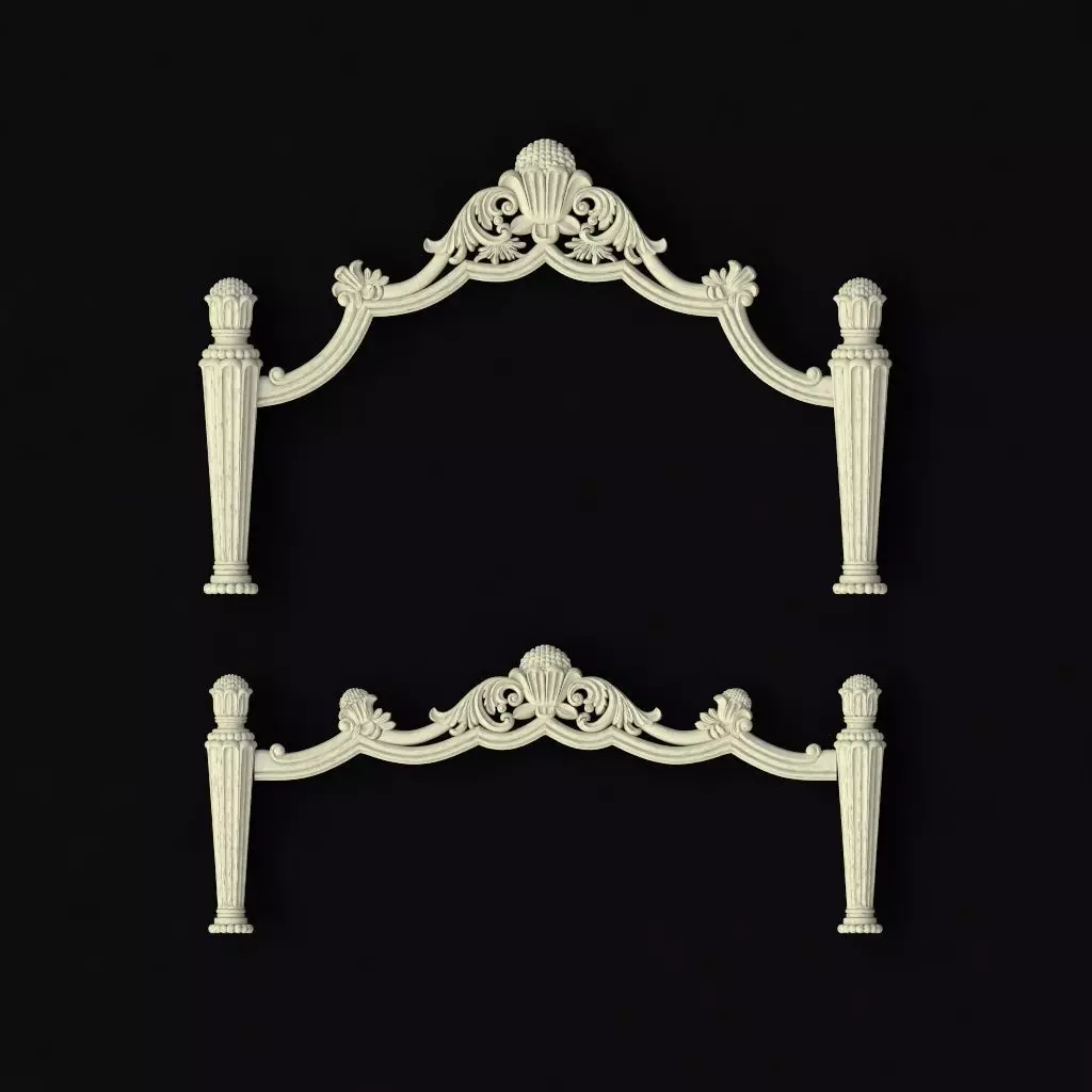 footboard and headboard 3D model_0