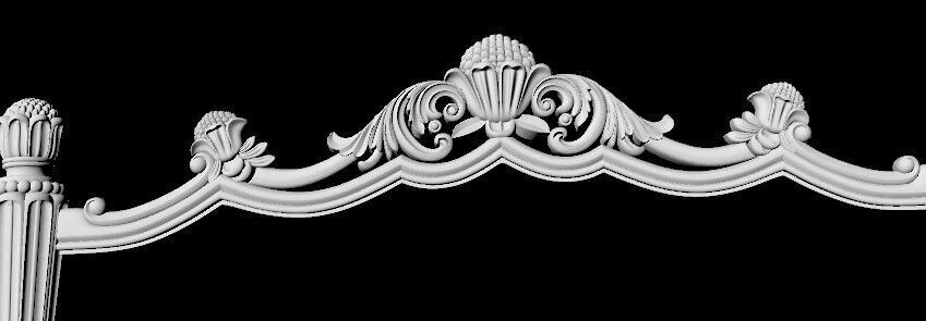 footboard and headboard 3D model_4