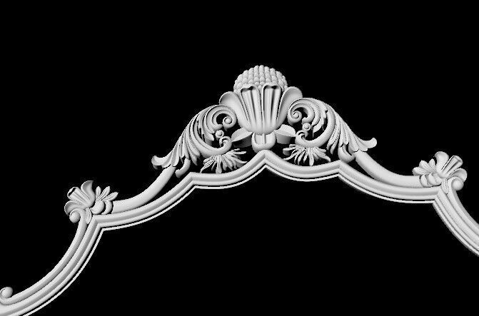 footboard and headboard 3D model_2