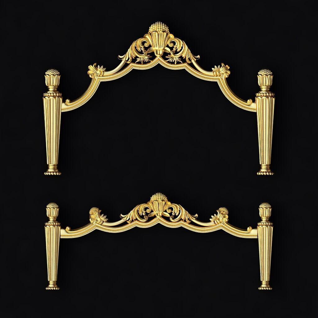 footboard and headboard 3D model_1