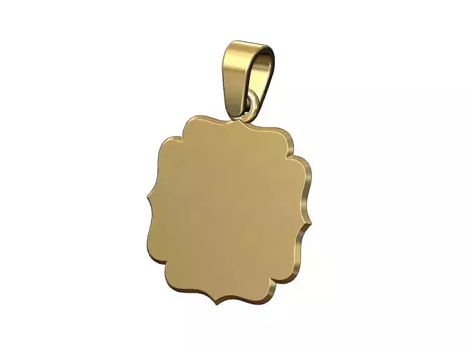 Engravable ornamental square vintage pendant with bail
