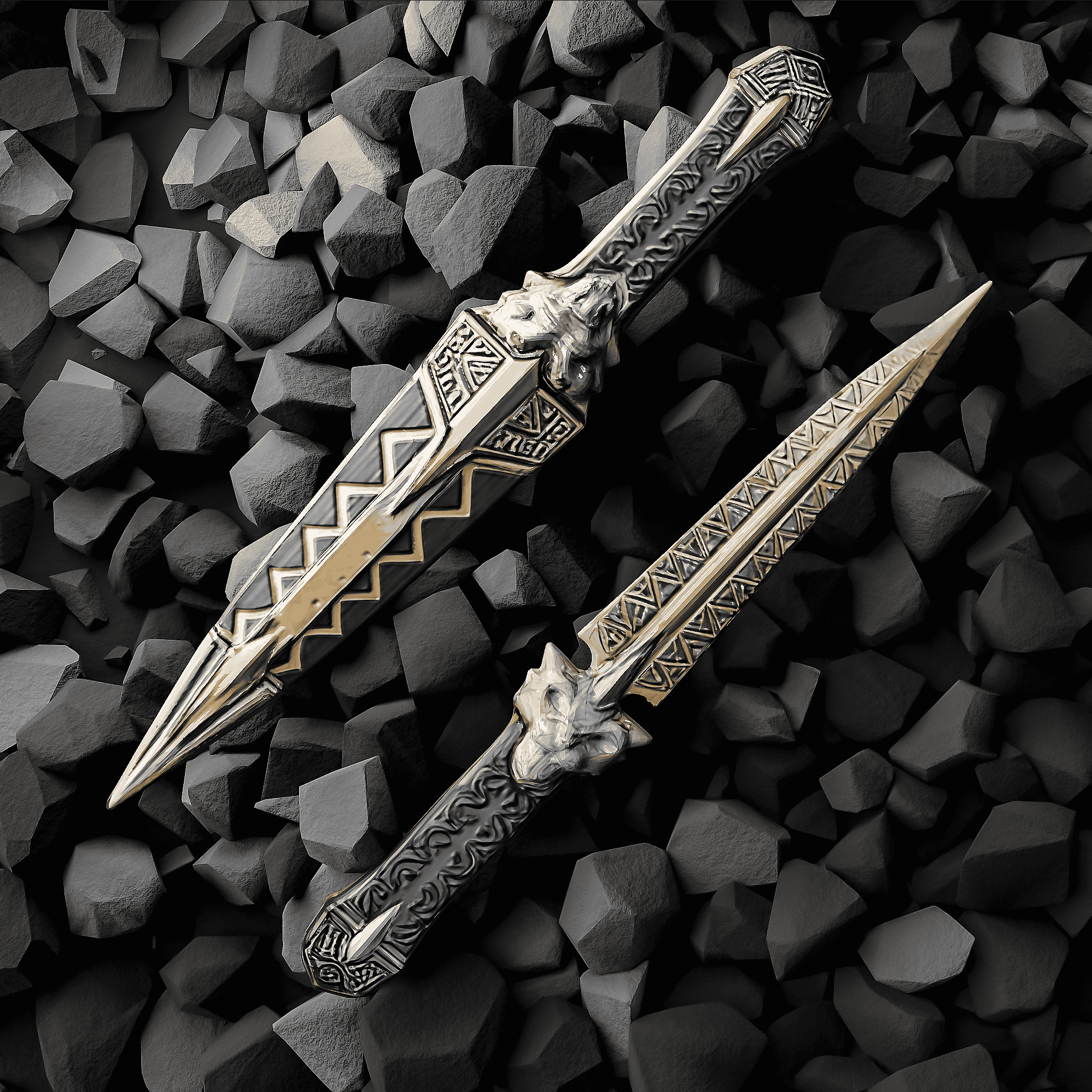 Regal Blades- A Curated Dagger Collection Low-poly 3D model_5