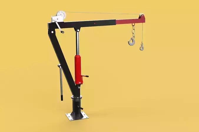 HYDRAULIC SWIVEL LIFTING CRANE MANUAL HAND CRANK WINCH HOIST JIB