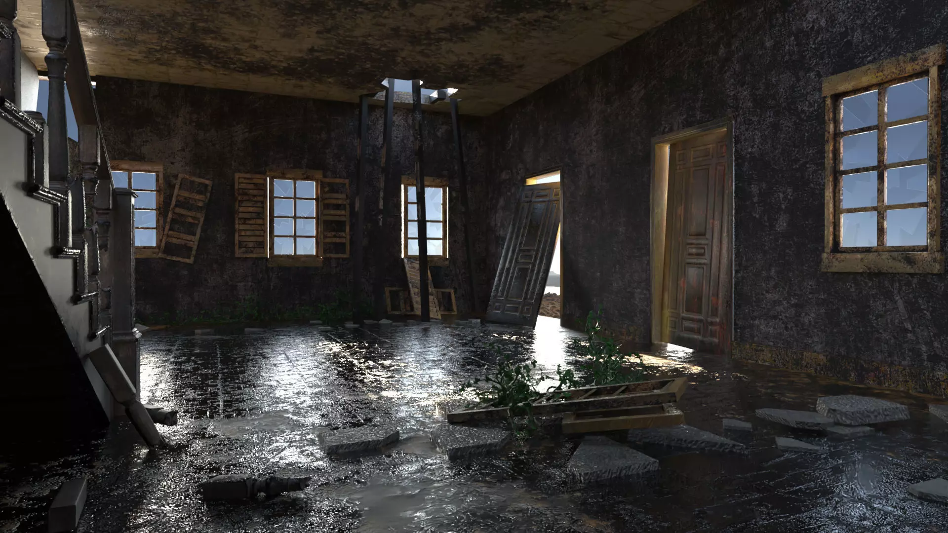 Burned House Down 3D model