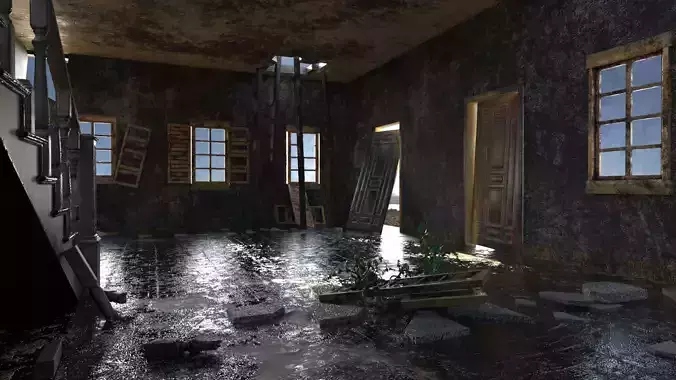 Burned House Down 3D model