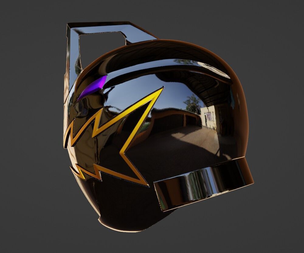 Power Rangers Dino Thunder Black Ranger AbareBlack helmet 3D print model_2