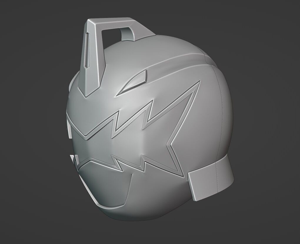 Power Rangers Dino Thunder Black Ranger AbareBlack helmet 3D print model_6