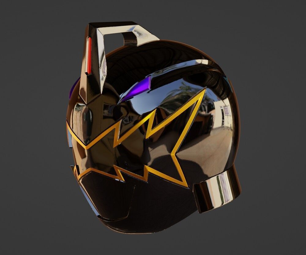 Power Rangers Dino Thunder Black Ranger AbareBlack helmet 3D print model_1