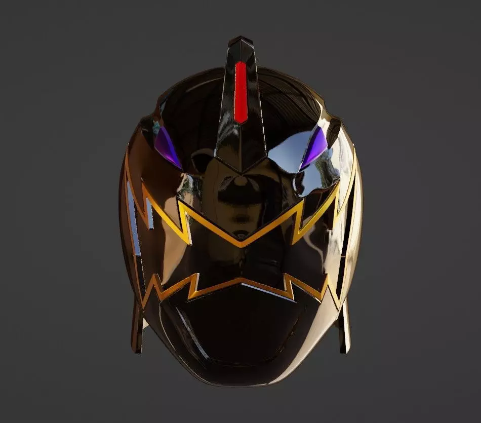 Power Rangers Dino Thunder Black Ranger AbareBlack helmet 3D print model_0