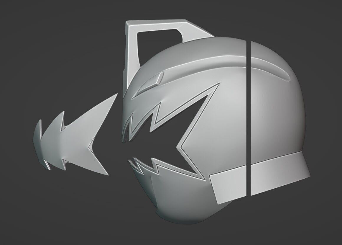 Power Rangers Dino Thunder Black Ranger AbareBlack helmet 3D print model_8