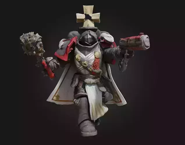 Space Crusader  High-Tech Sci-Fi Warrior 3D Model