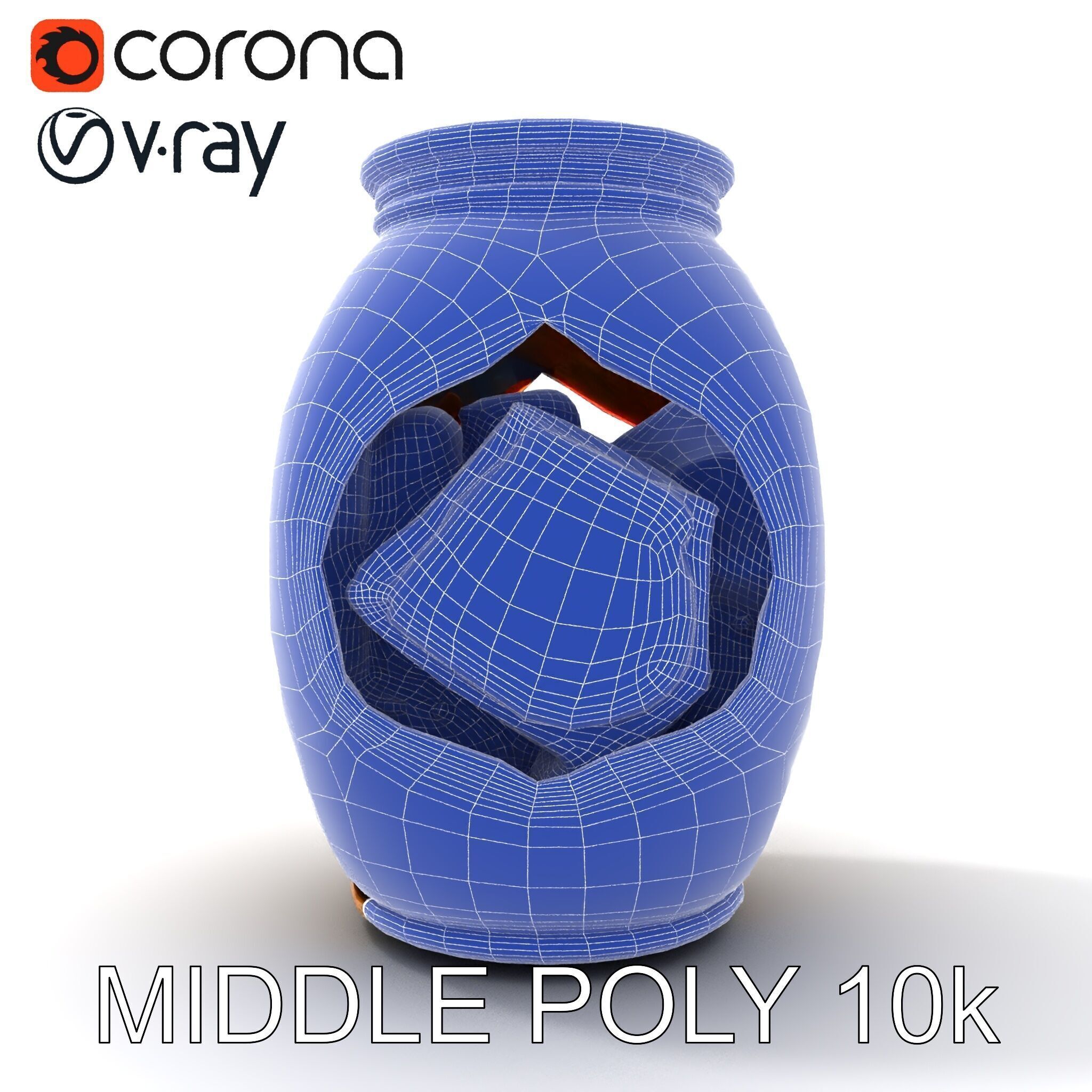 Intricate Ornamental Vase D Model Pack Low-poly 3D model_28