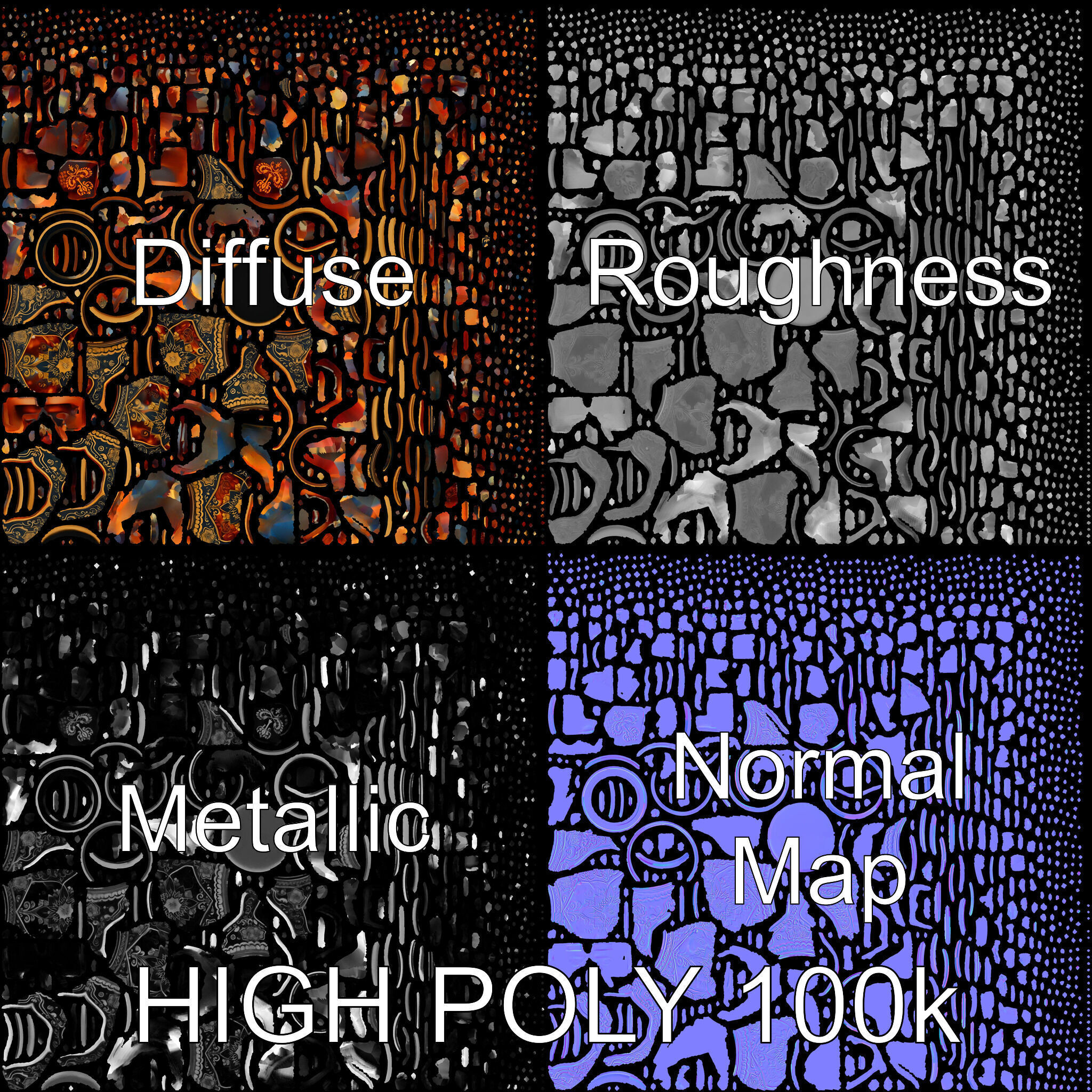 Intricate Ornamental Vase D Model Pack Low-poly 3D model_3