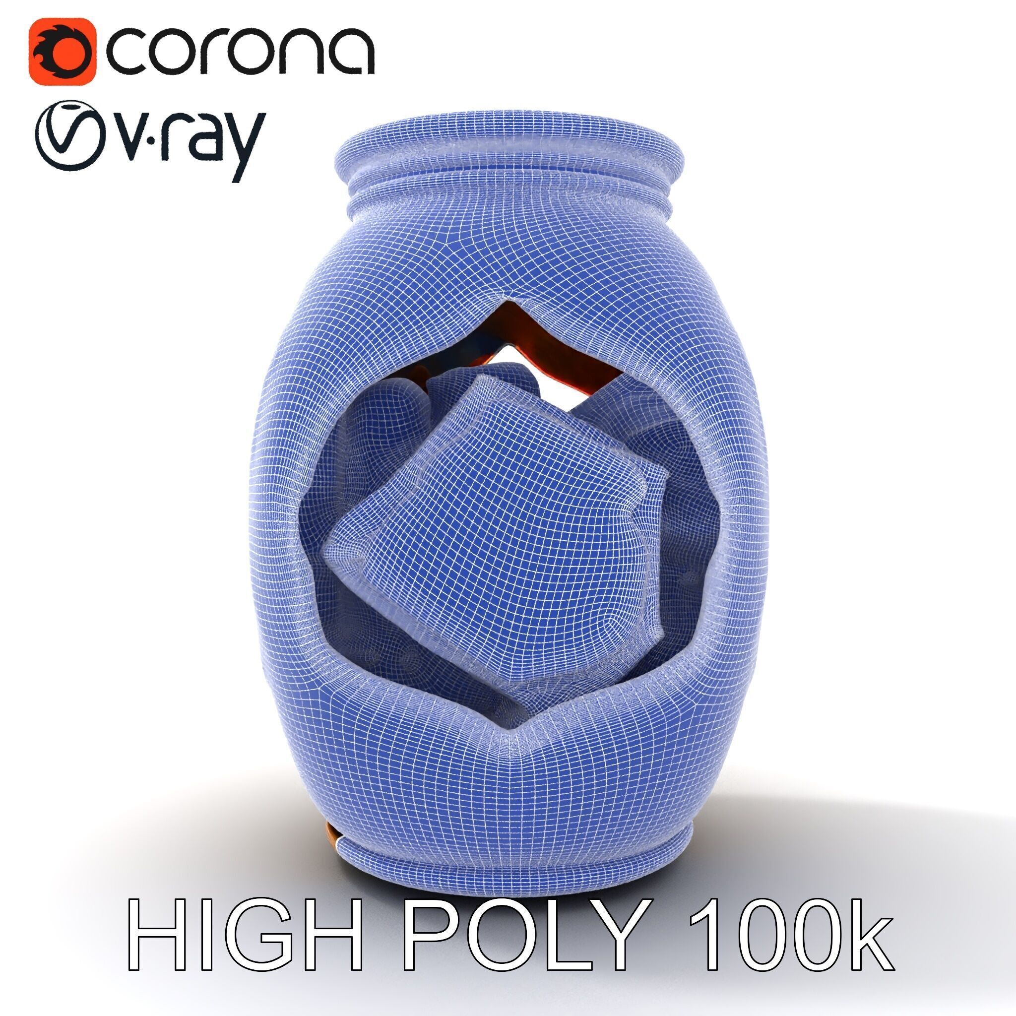 Intricate Ornamental Vase D Model Pack Low-poly 3D model_32