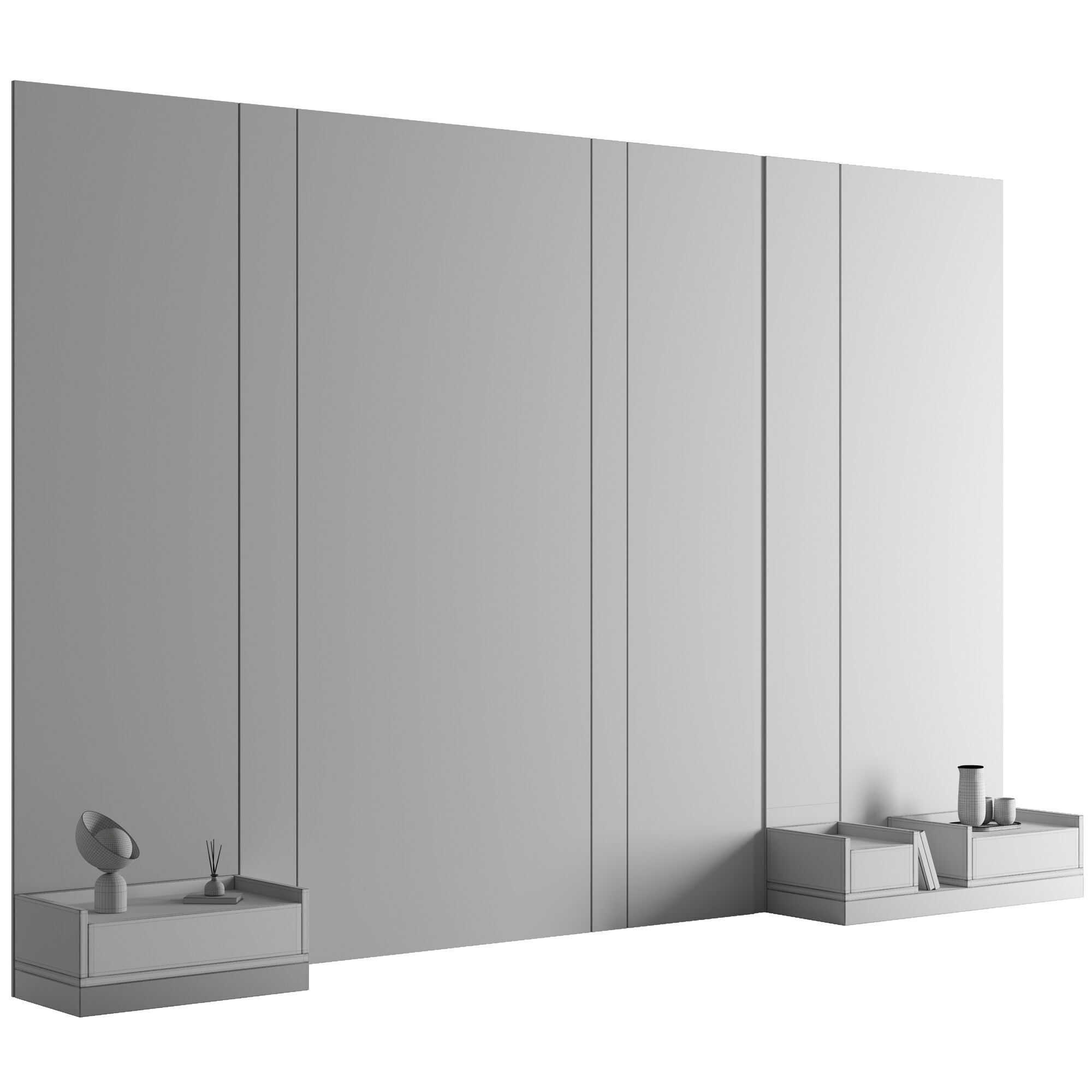 Headboard Wall Panel Composition 11 3D model_8