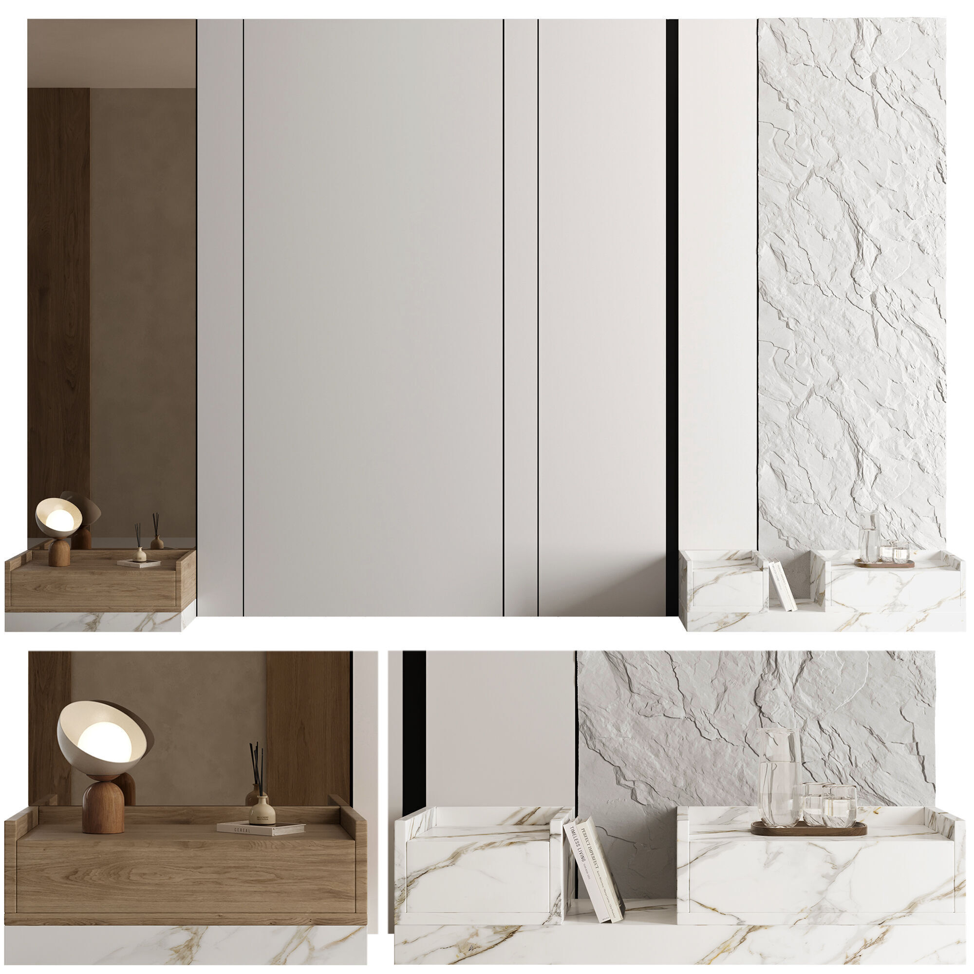 Headboard Wall Panel Composition 11 3D model_1