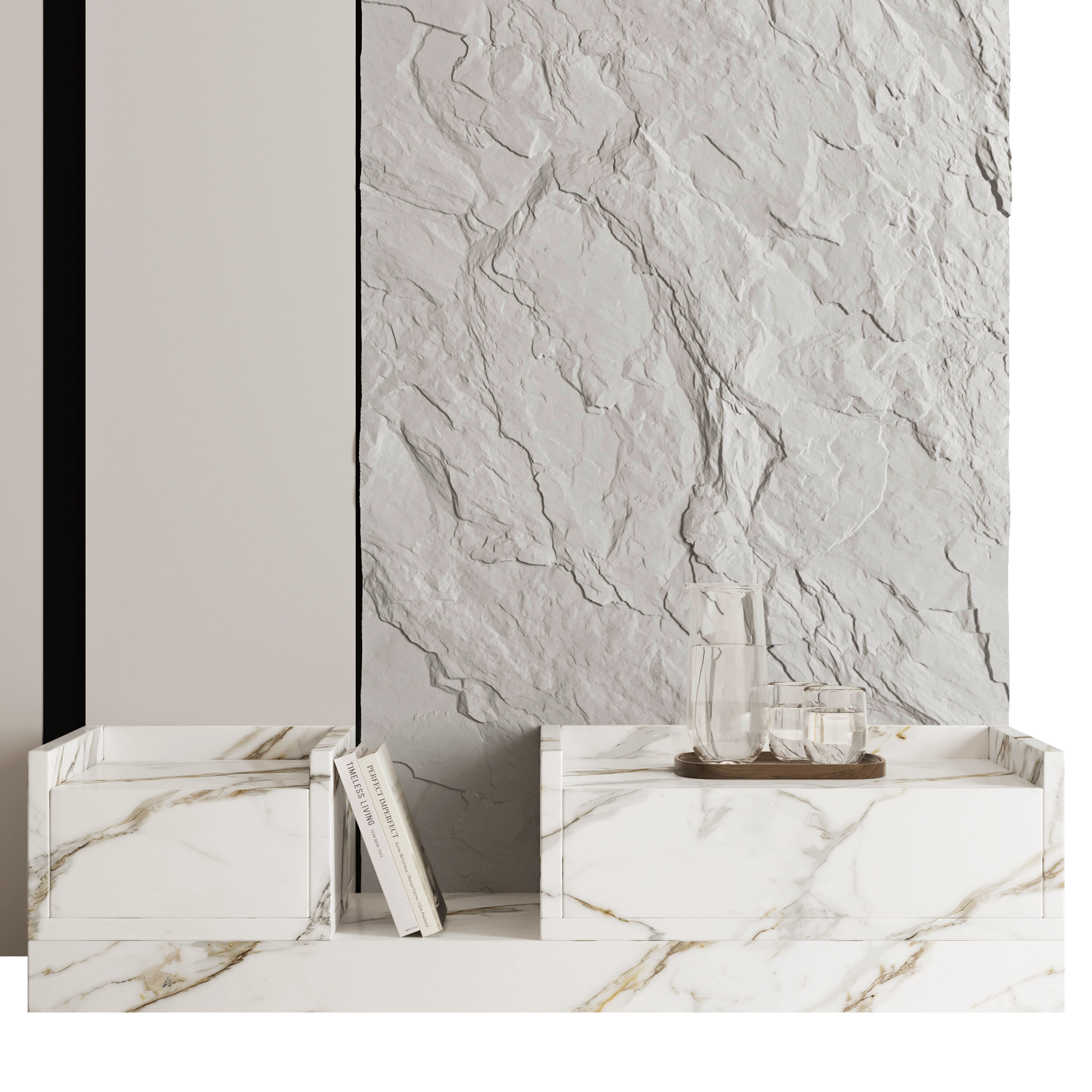 Headboard Wall Panel Composition 11 3D model_5