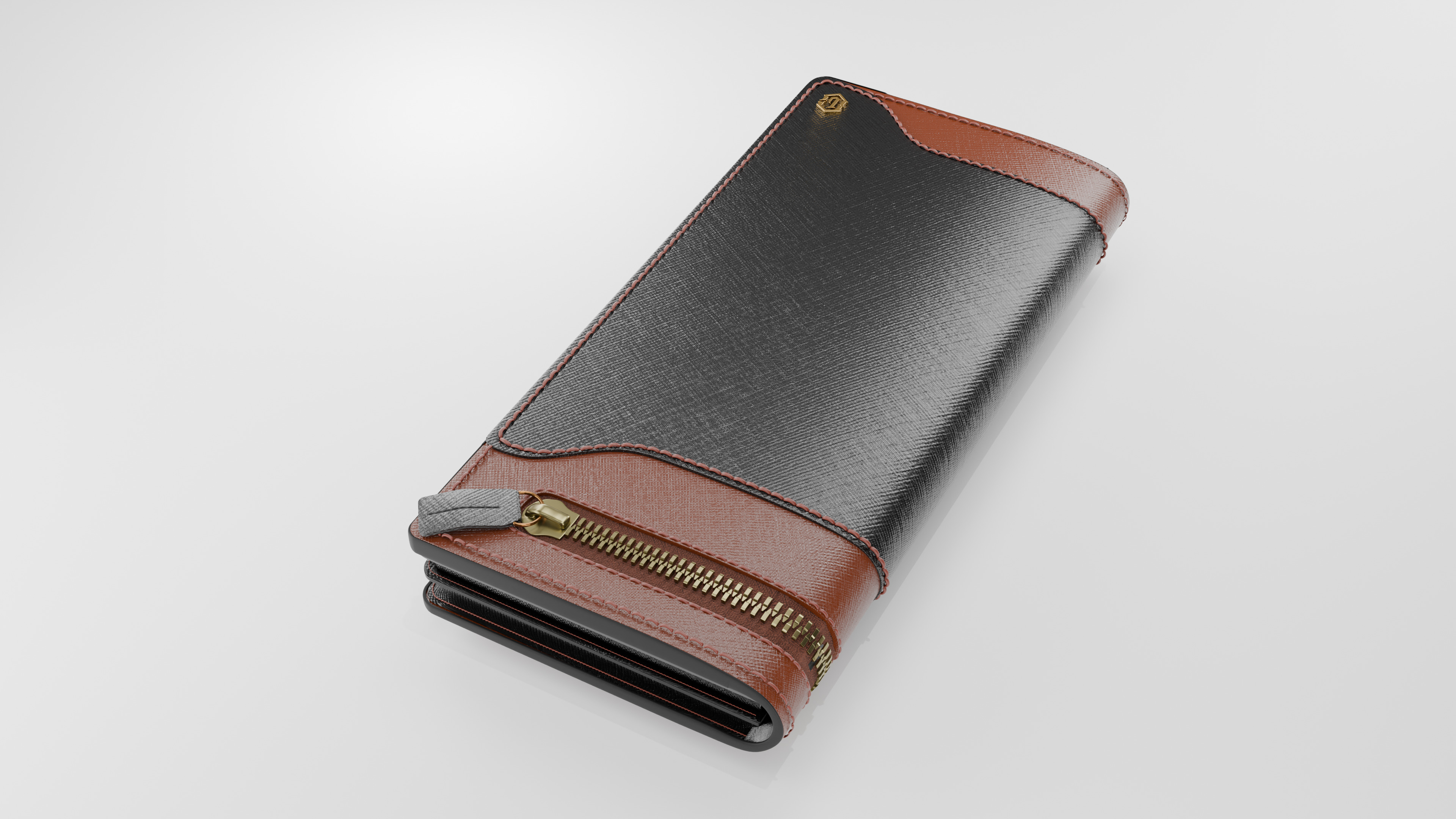Modern High Quality Large Big Pocket Wallet 3D model_1
