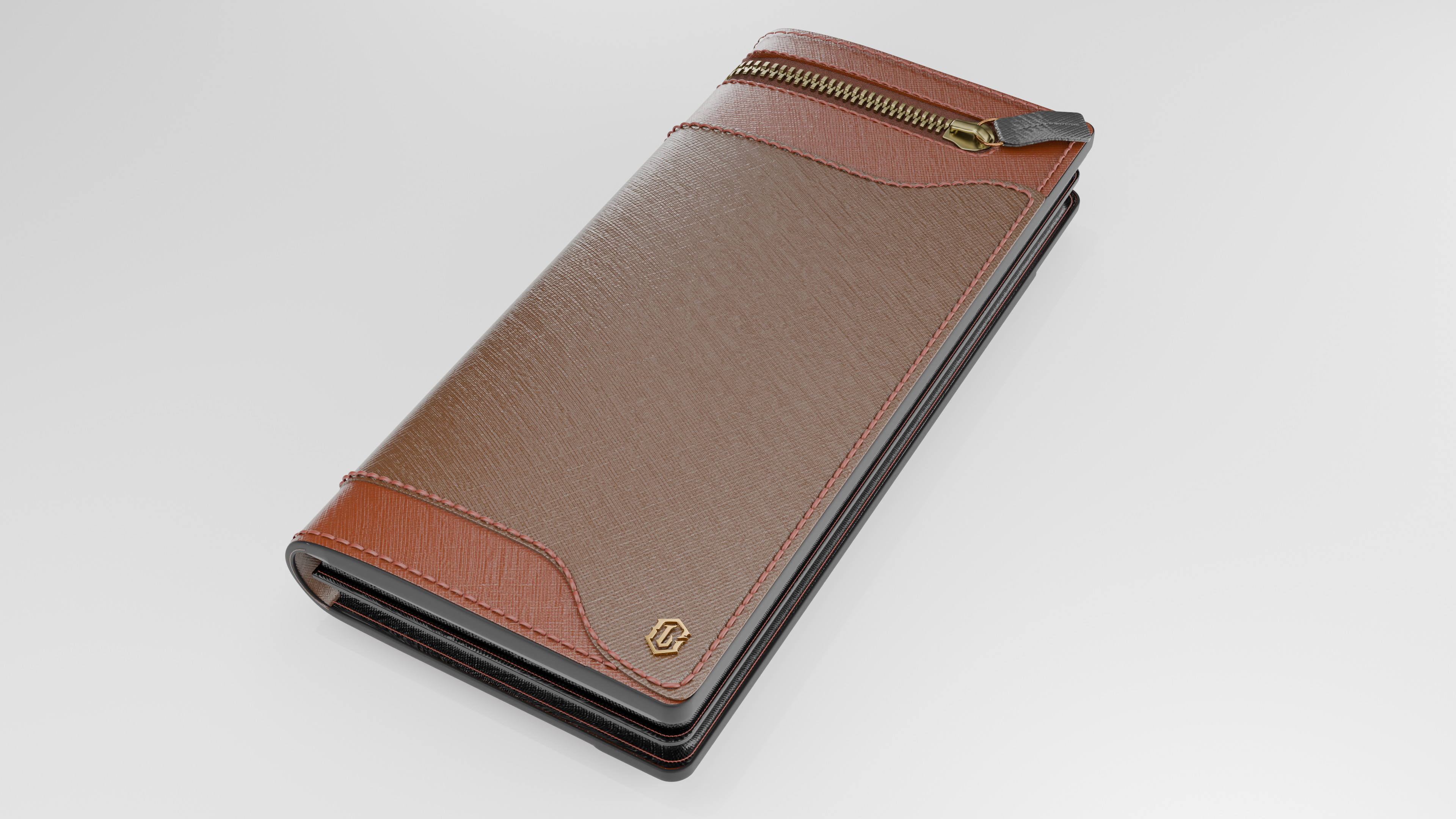 Modern High Quality Large Big Pocket Wallet 3D model_2