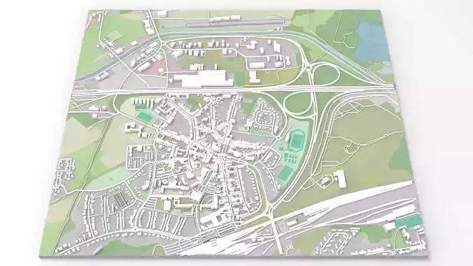 Cityscape Saint-Ghislain Wallonia Belgium