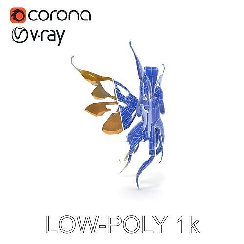 Fantasy Fairy Model Pack with Intricate Details Low-poly 3D model