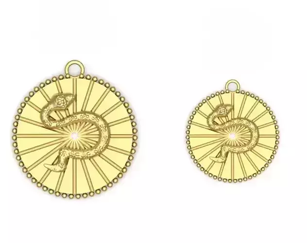 Snake pendant necklace and earrings