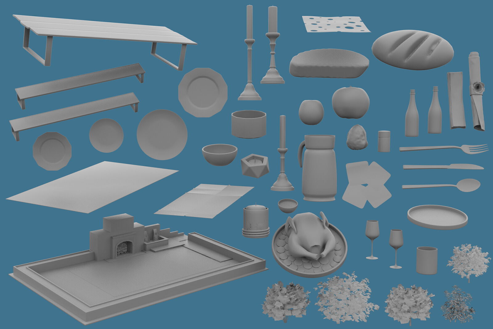 Give Thanks Feast 3D model_8