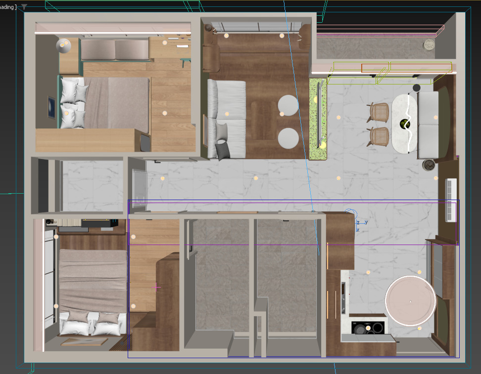 Modern Apartment Interior l No External Assets 3D model_13