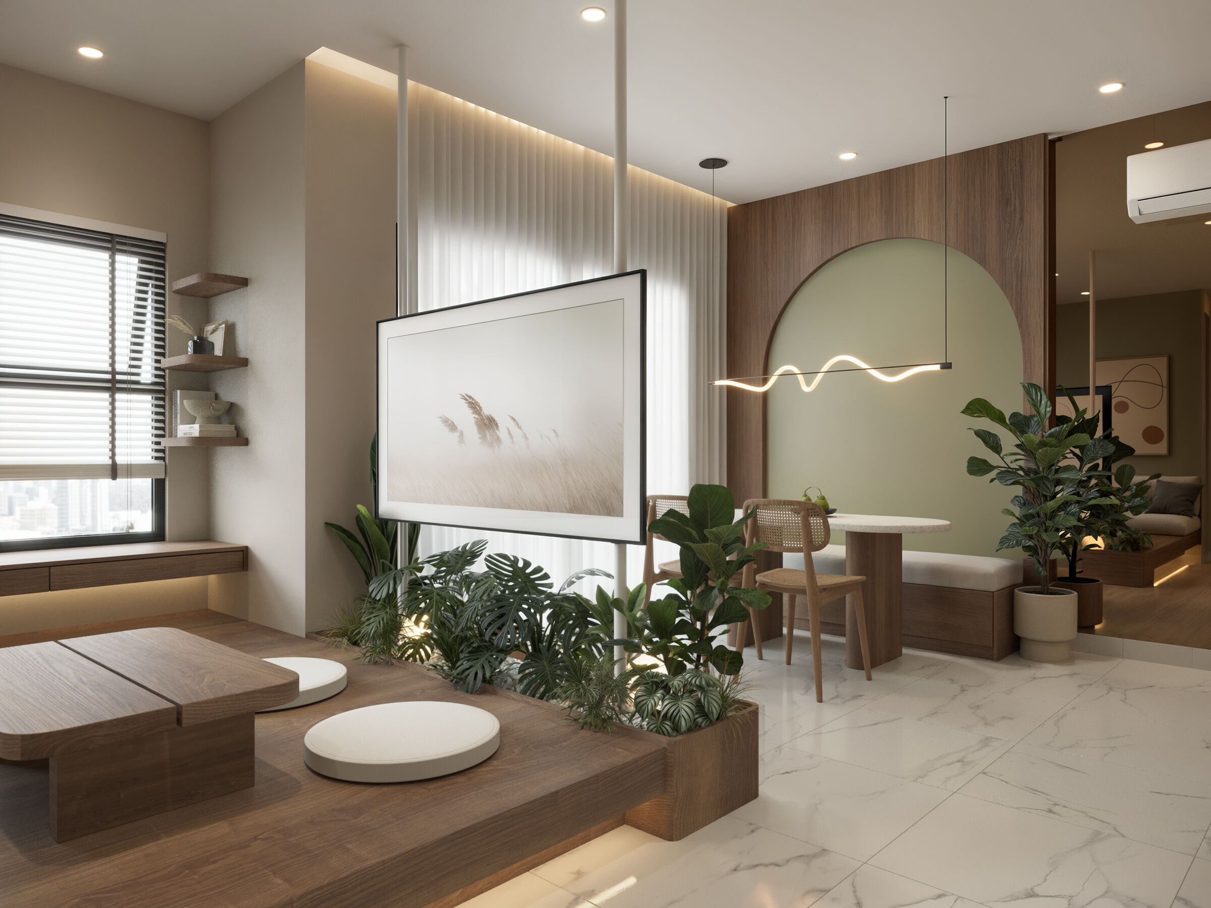 Modern Apartment Interior l No External Assets 3D model_1