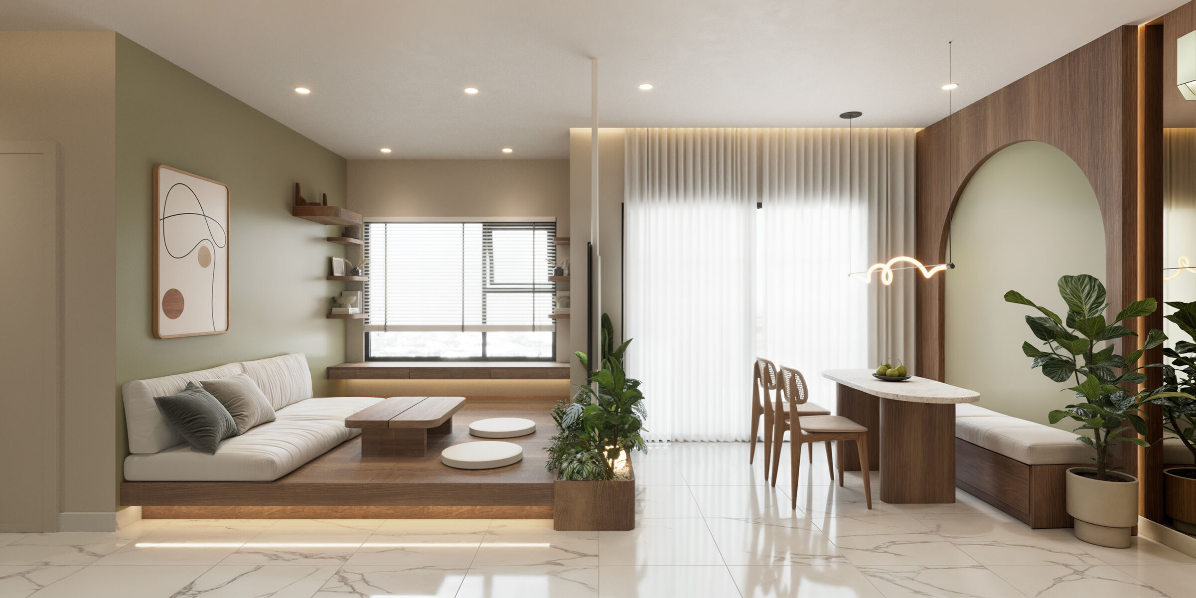 Modern Apartment Interior l No External Assets 3D model_5