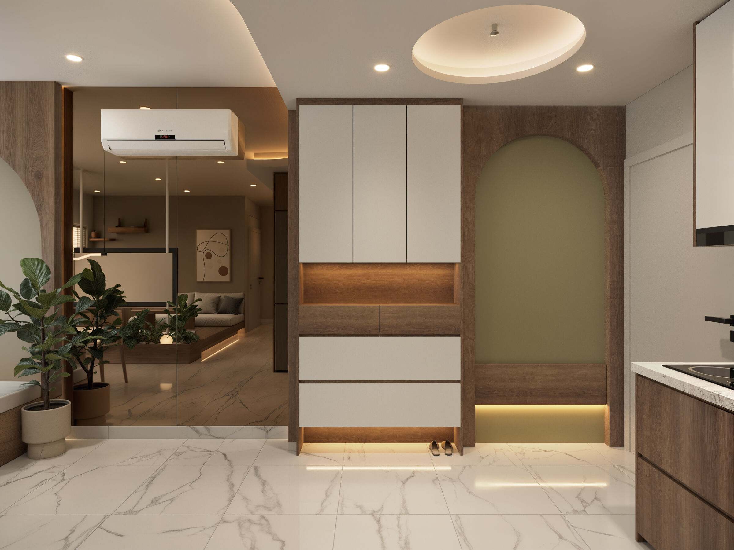 Modern Apartment Interior l No External Assets 3D model_3