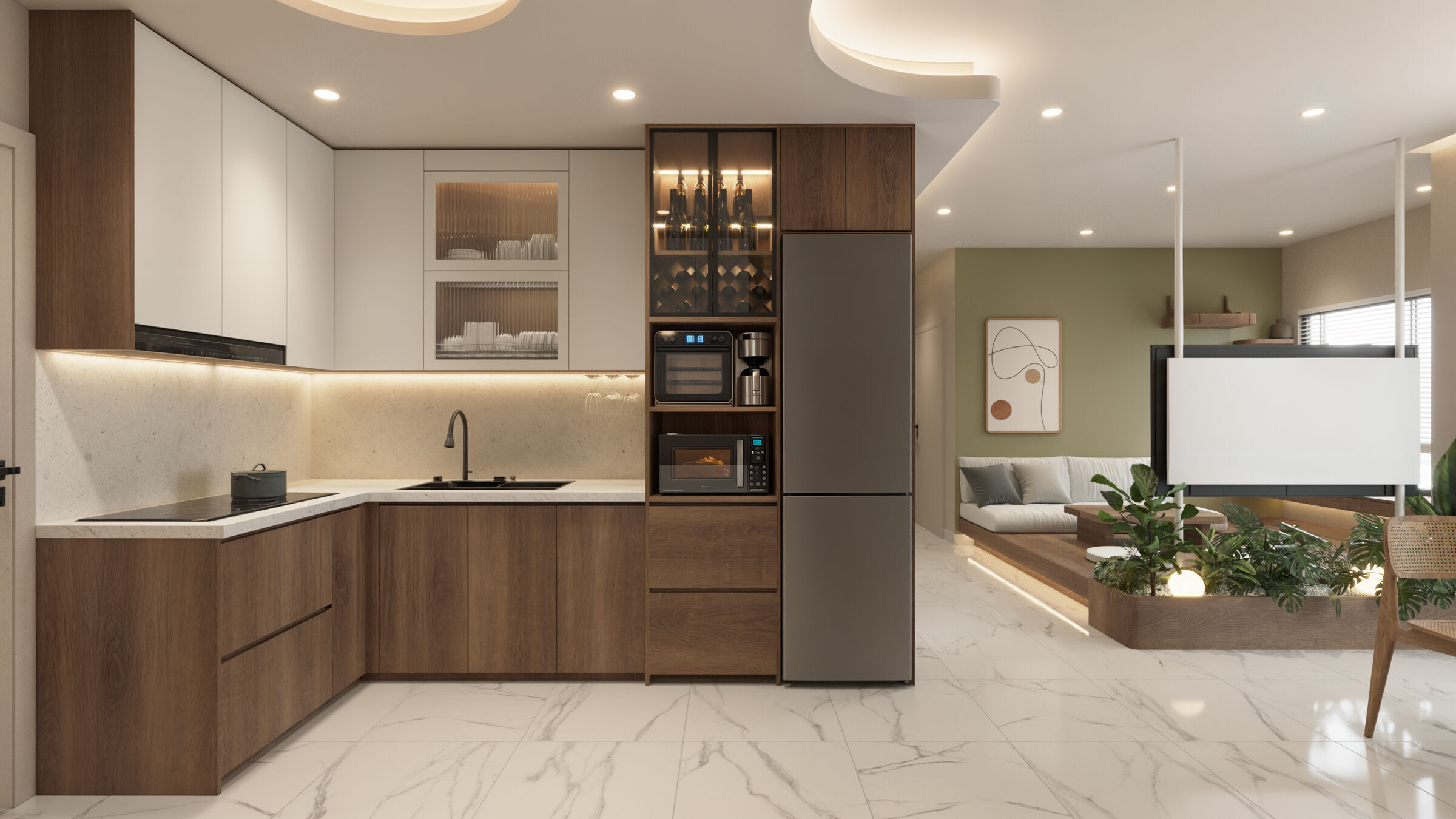 Modern Apartment Interior l No External Assets 3D model_4