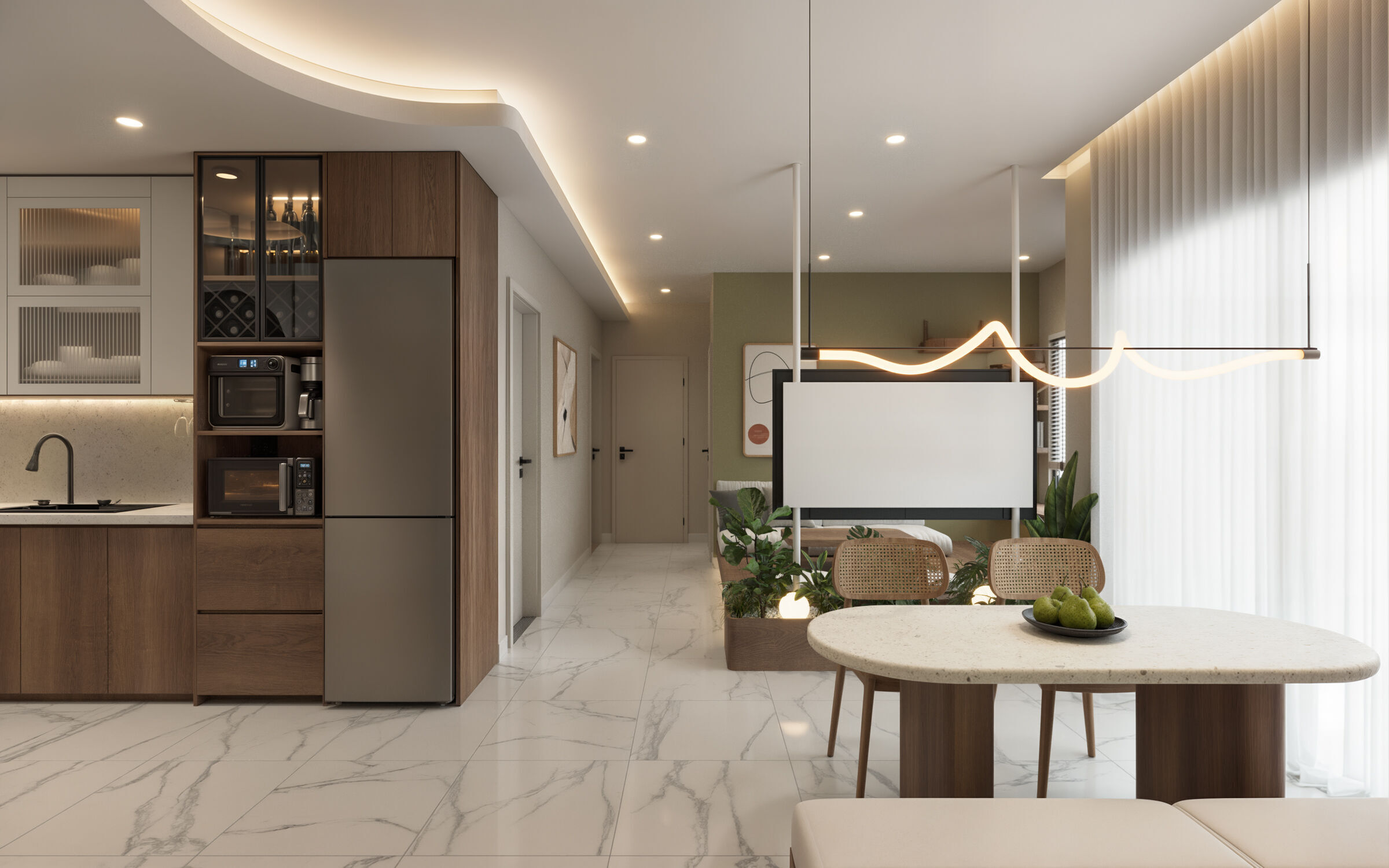 Modern Apartment Interior l No External Assets 3D model_6