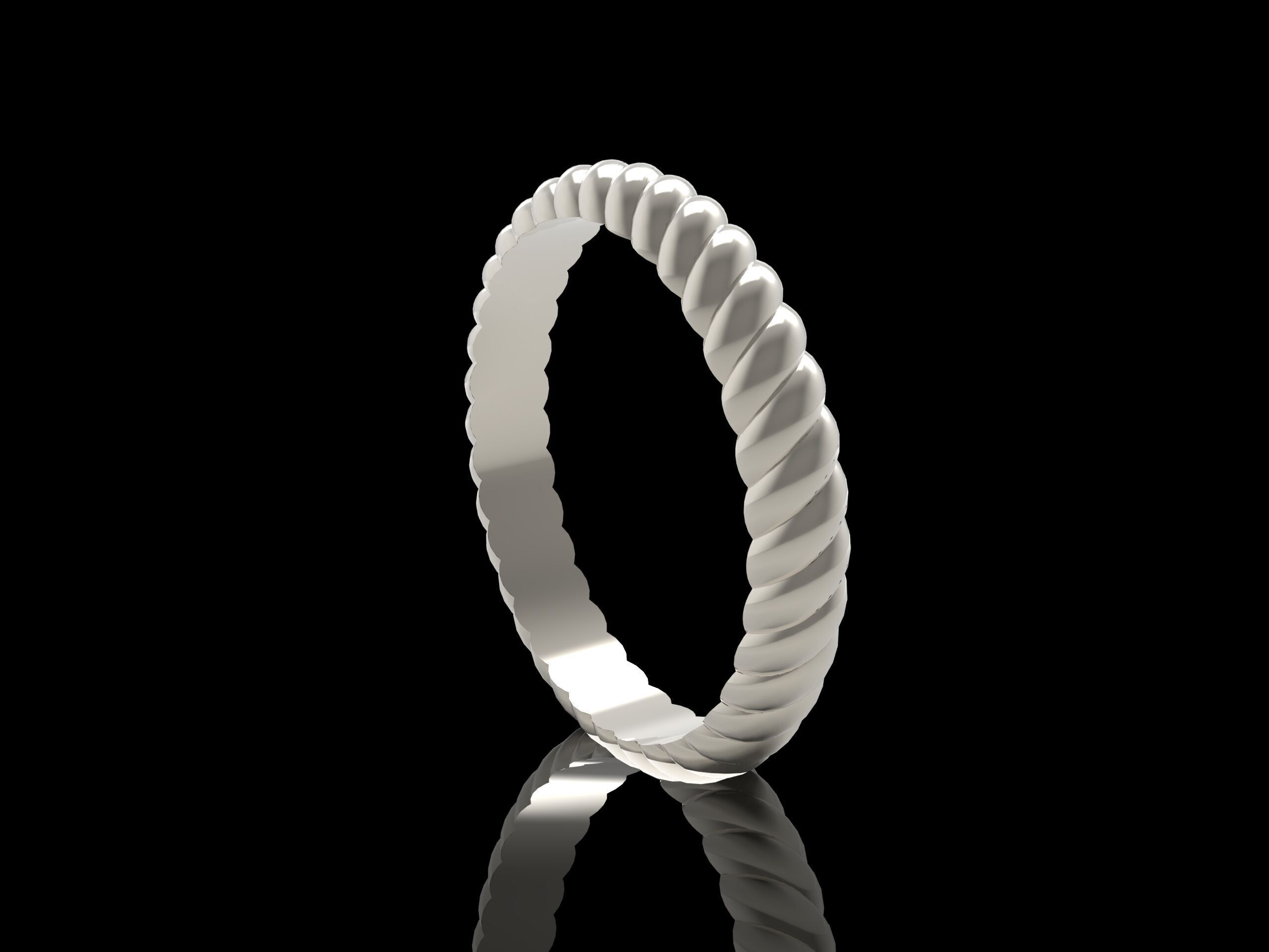 Silver minimalistic ring Free 3D print model_1
