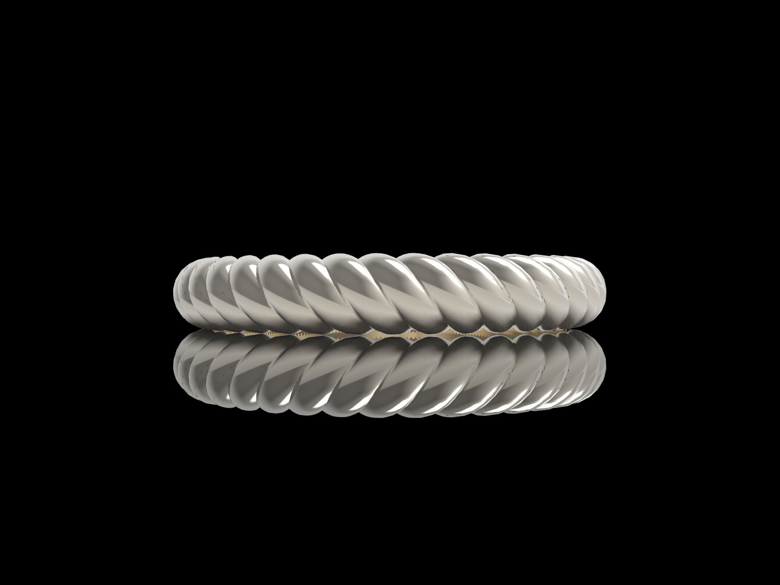 Silver minimalistic ring Free 3D print model_2