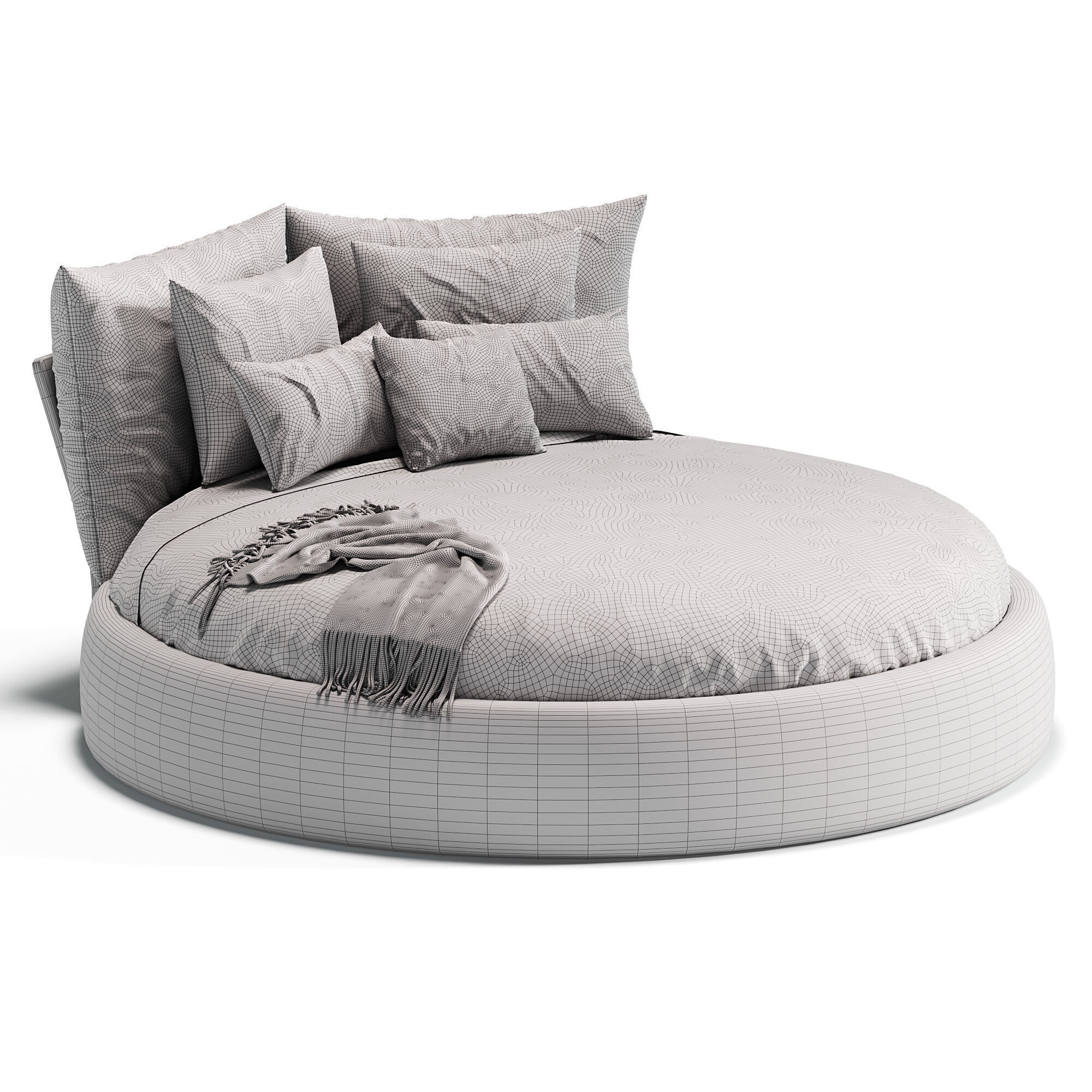 Timeo round Bed 3D model_3