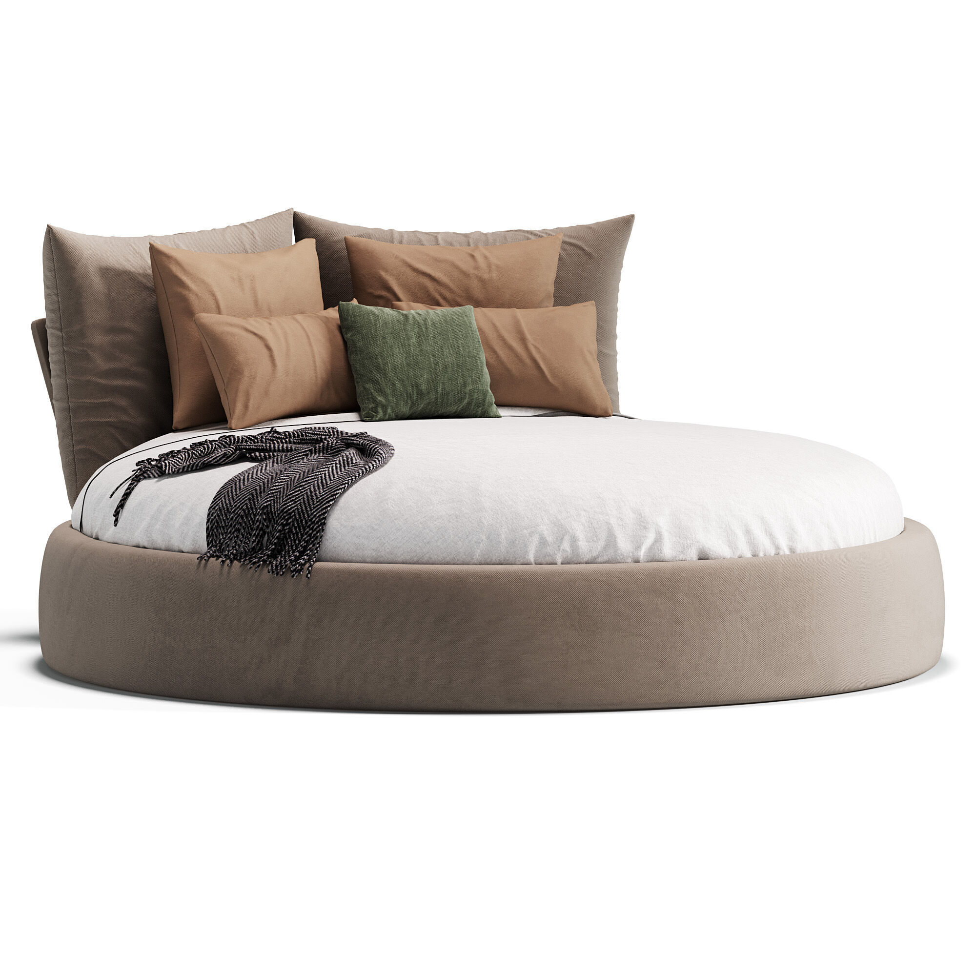 Timeo round Bed 3D model_2