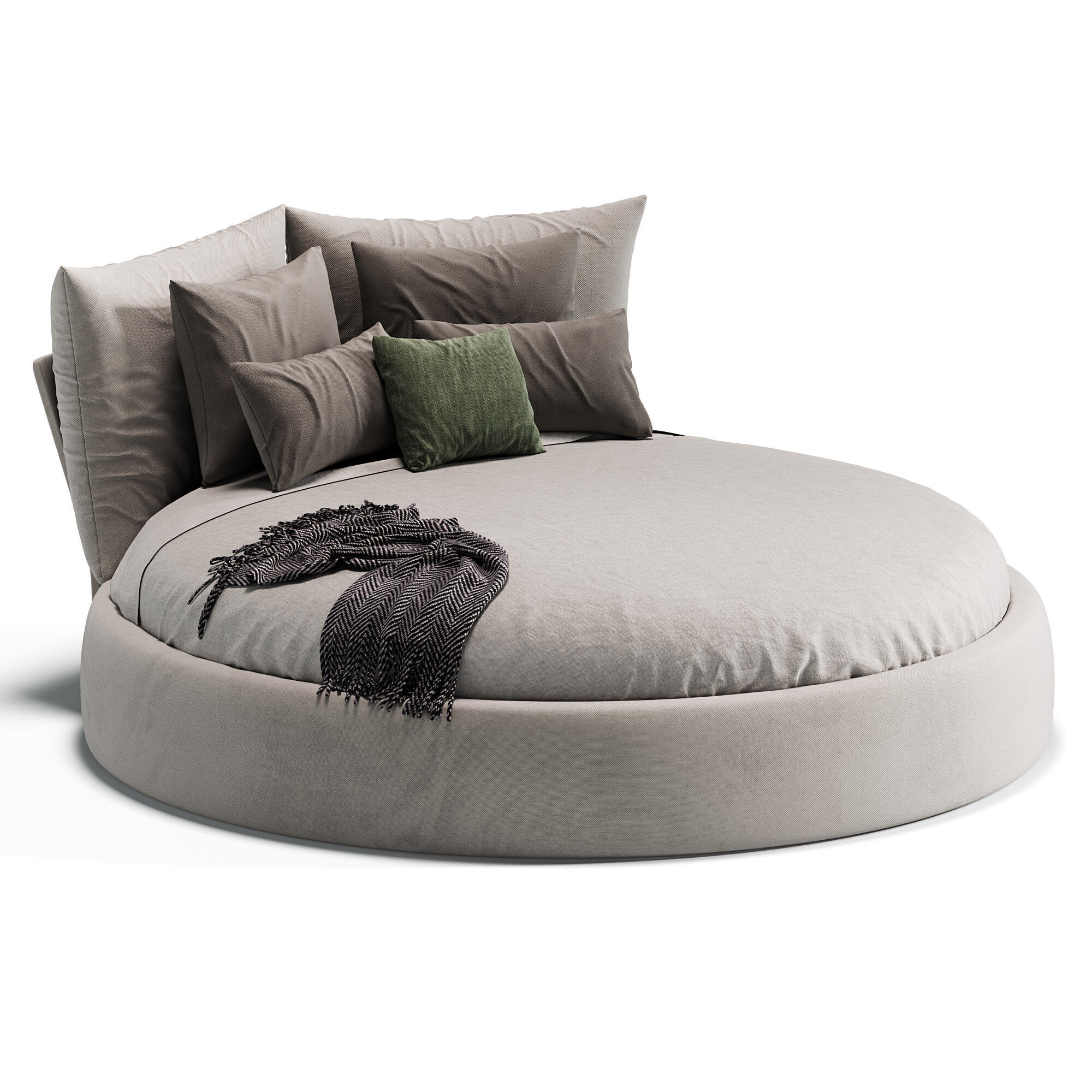 Timeo round Bed 3D model_1