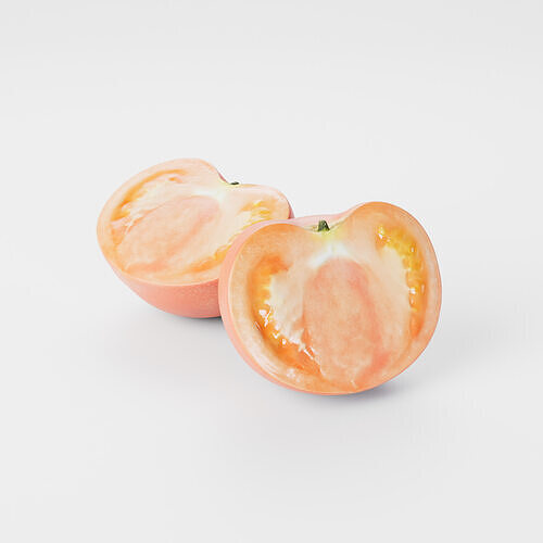 Cut Tomatoes 3D model Low-poly 3D model 2