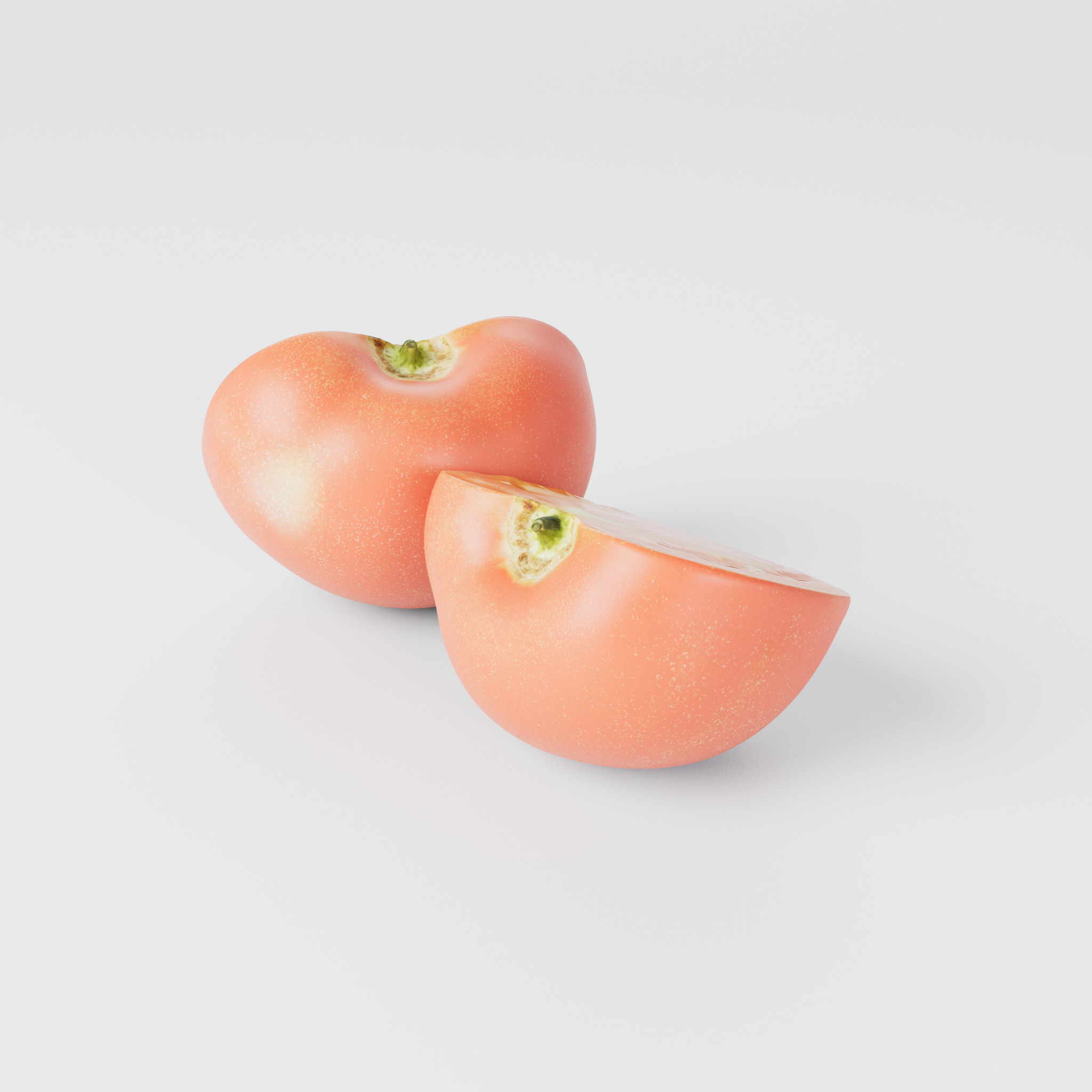 Cut Tomatoes 3D model Low-poly 3D model_7