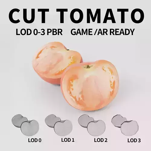 Cut Tomatoes 3D model