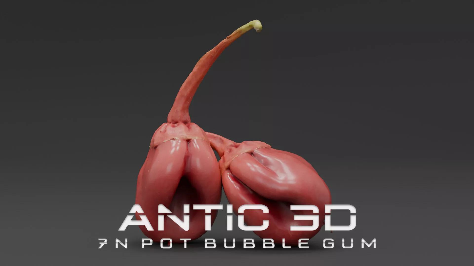 7 Pot Bubblegum Pepper or Capiscum chinense or BBG7 Low-poly 3D model