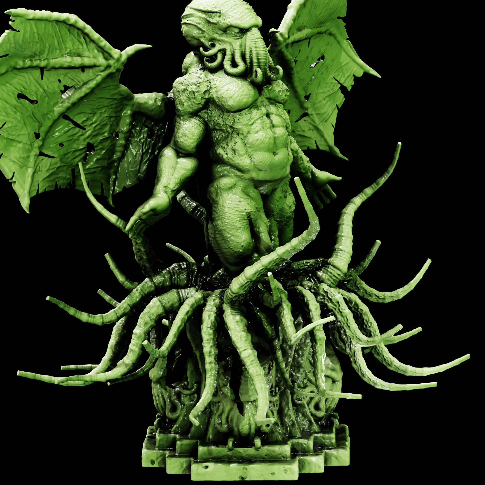 CTHULHU - ANCIENT ONE STATUE - ELDRITCH FIGURE FOR 3D PRINTING 3D print model_8