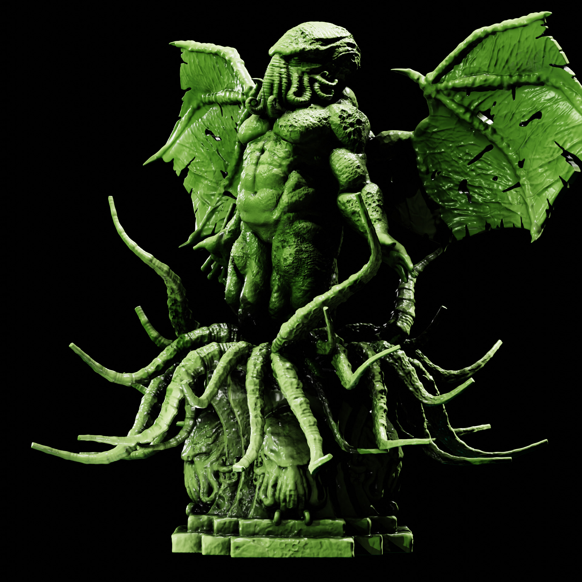 CTHULHU - ANCIENT ONE STATUE - ELDRITCH FIGURE FOR 3D PRINTING 3D print model_6