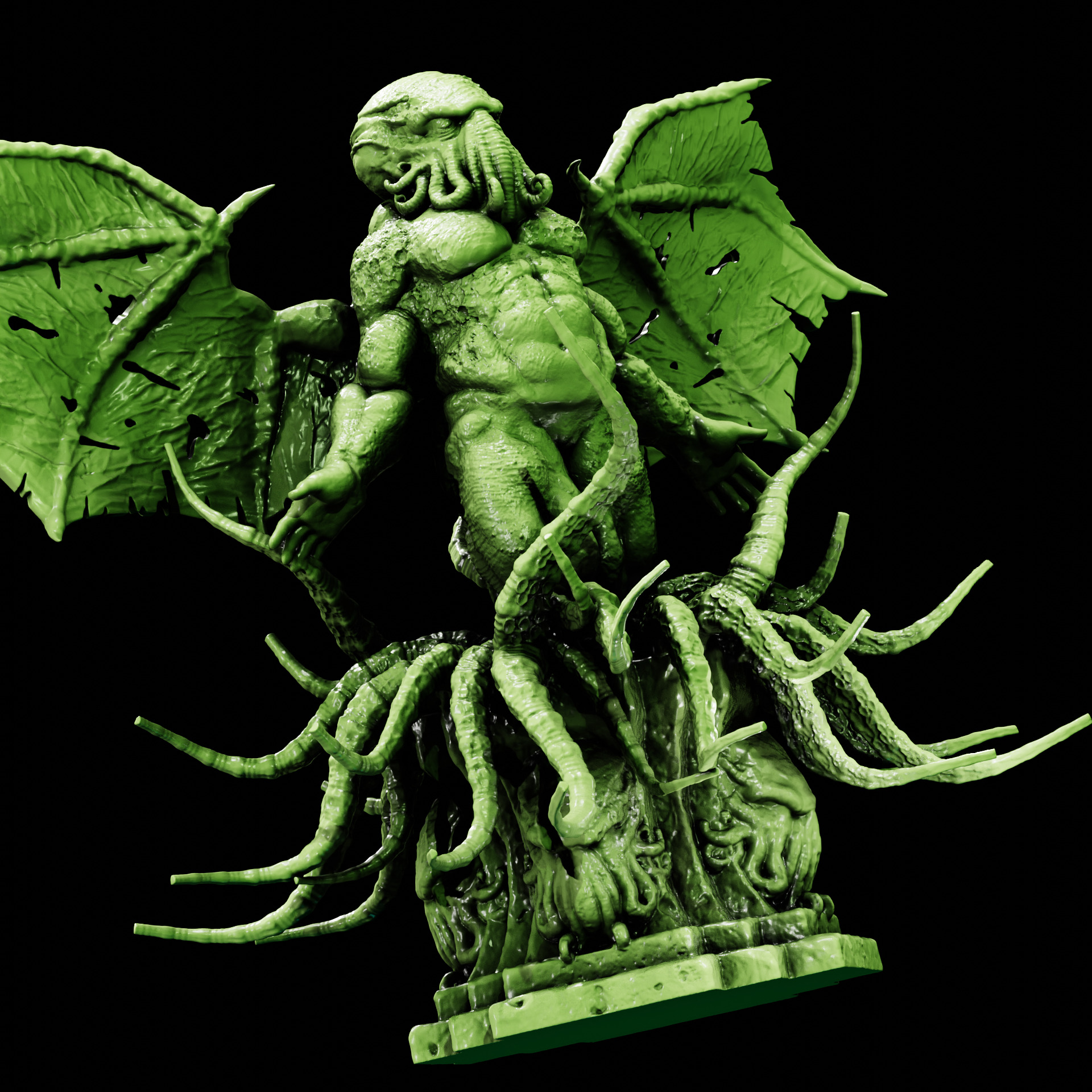 CTHULHU - ANCIENT ONE STATUE - ELDRITCH FIGURE FOR 3D PRINTING 3D print model_21
