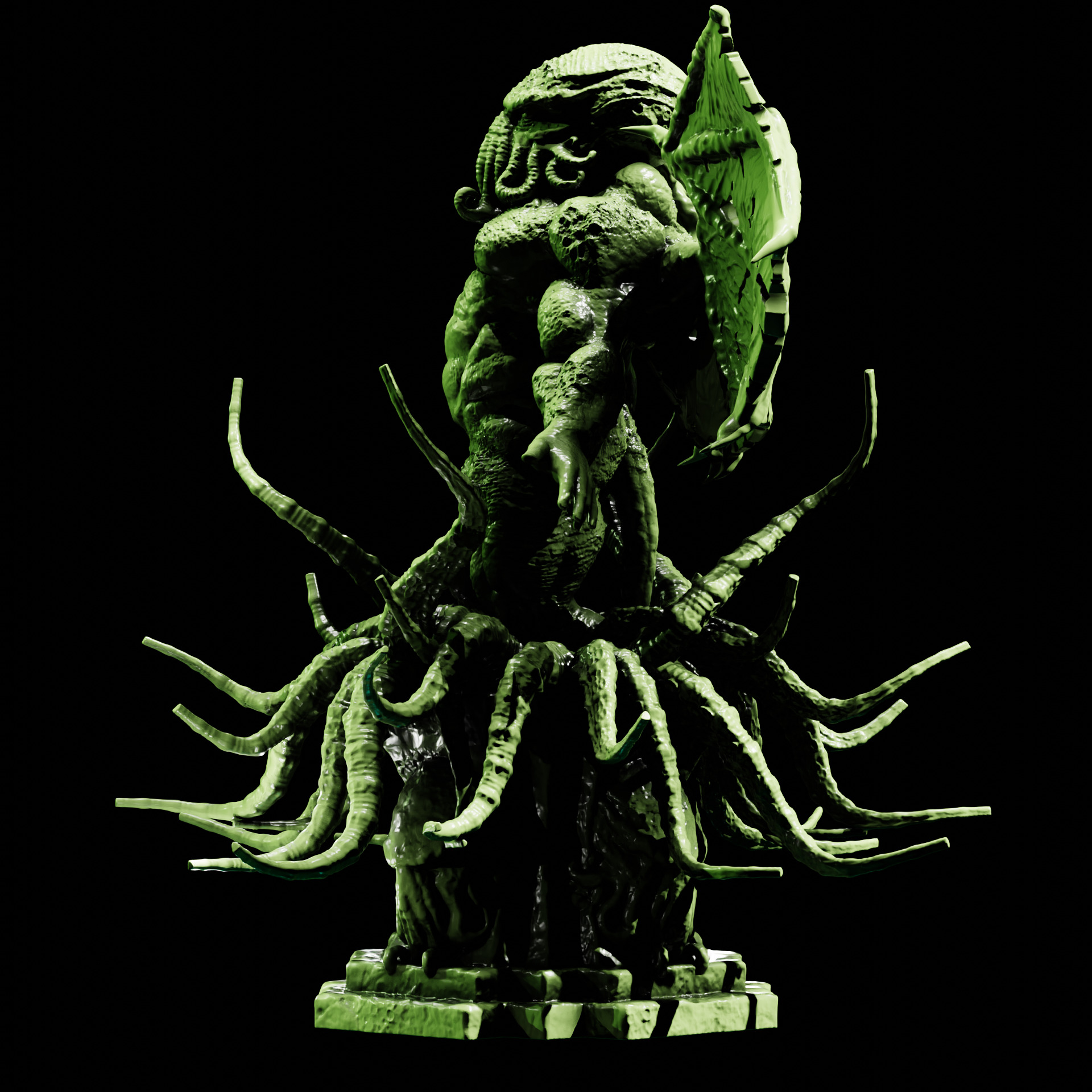 CTHULHU - ANCIENT ONE STATUE - ELDRITCH FIGURE FOR 3D PRINTING 3D print model_4